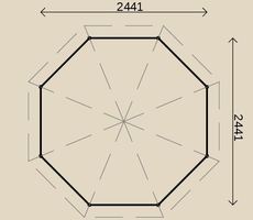 Pavillon ALICIA / Info in unserer Ausstellung / in 28 mm Wandstärke / 2,50 m Durchmesser