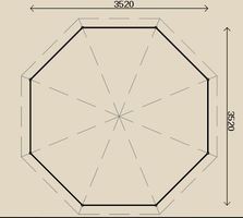 Pavillon OLIVIA / Info in unserer Ausstellung / in 44 mm Wandstärke / 3,50 m Durchmesser