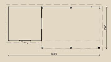 Angebot über eine individuelle VERANDA KOMBINATION  / NR. 1 / in 28 oder 44 mm / z. B. 6,60 x 3,00 m