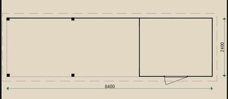 Angebot über eine individuelle VERANDA KOMBINATION  / NR. 6 / in 28 oder 44 mm / z. B. 8,40 x 2,40 m