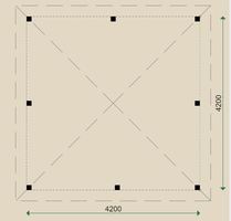 FREISITZ NR. 3 / mit Pyramidendach / 4,20 x 4,20 m / mit 8 Stützpfosten